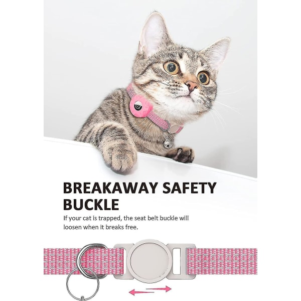 Kissapanta, joka on yhteensopiva Air Tagin, heijastavan kissanpennun Breakaway Air Tag -pantan kanssa Luminous Pink