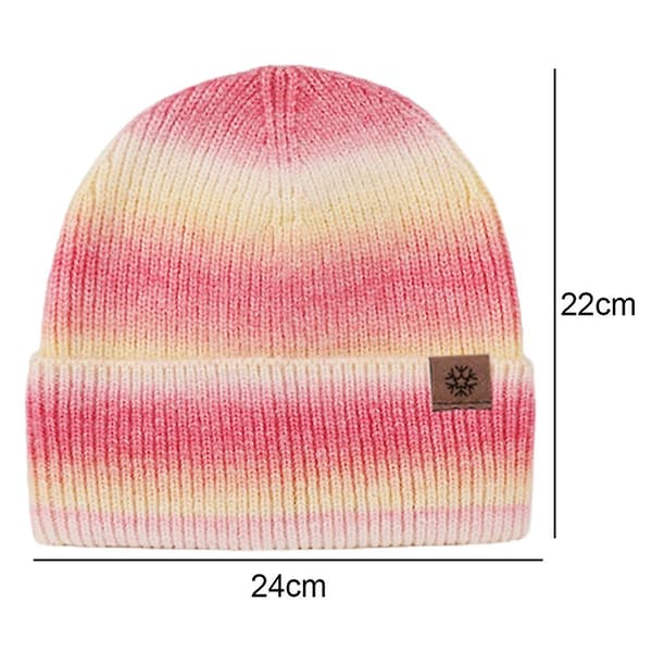 Hat til kvinder og mænd - Vinterhat til kvinder - Cuffed Beanies - Hue - Varm - Hatte - Roselilla Pink yellow