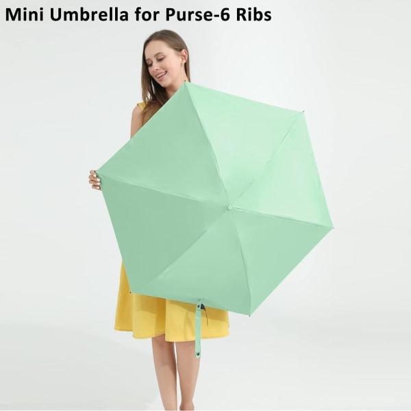Liangnv Travel Mini sateenvarjo kukkaroon ja koteloon-pieni kompakti UV-sateenvarjosuoja Auringonkevyt, pieni tasku sateenvarjo case naisille, tytöille
