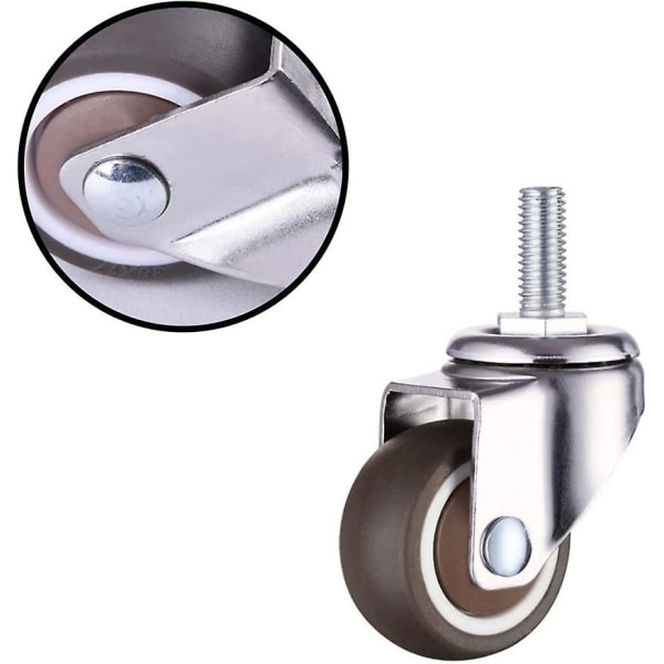 Små Möbelrullar 4 Stycken Swivel Rullar Möbeltunga Rullar Industriella Rullar - M6*15
