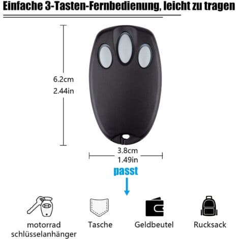 Sæt med 2 erstatningshåndsendere 94335E 84335E ML700 ML500 ML850 Merlin + C945 C840 Security + 433.92 MHz