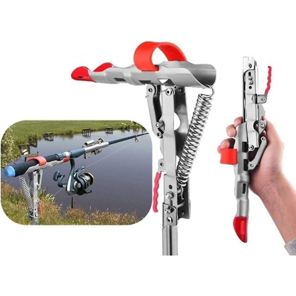 2024 Automatisk fjær fiskestang holder Heavy Duty rustfritt stål stang stativ 360 graders justerbar fiskestang stativ stativ rask With cover