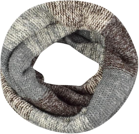 Kvinnors färgglada halsduk Vinter stickad loop infinity halsduk varm omslag krage (grå)
