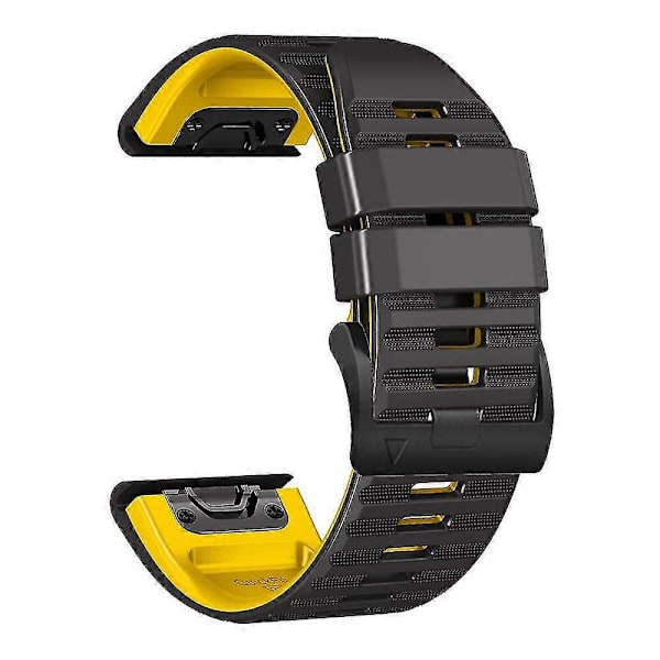 Til Garmin Tactix Delta/enduro Horisontale Striber Silikone Udskiftningsurrem Armbånd Black Yellow