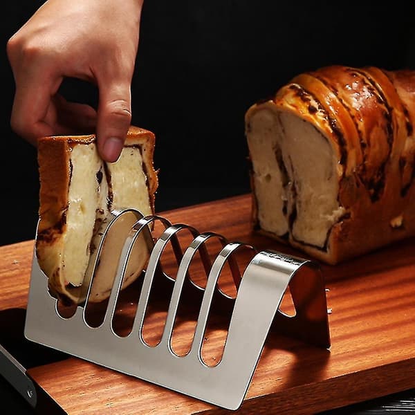 Toaststativ Brødholder 6 Skive Slots Brødform Stativ Rustfrit Stål Værktøj Kølegitter Brødstativ