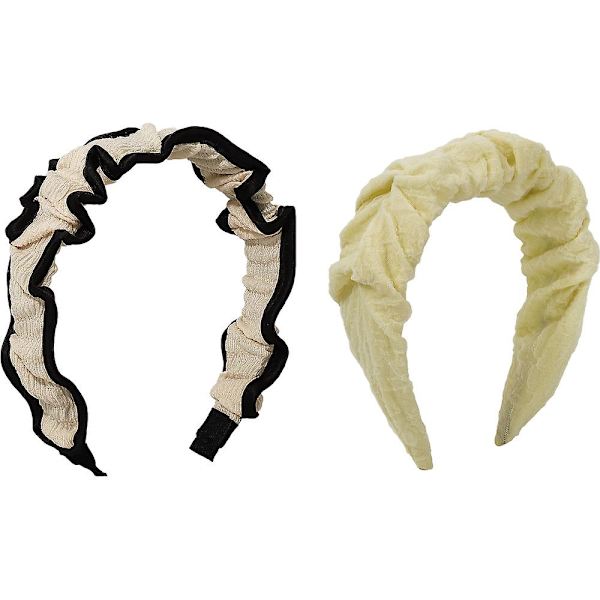 2 stk Hodebånd for kvinner, Knute Hodebånd, Yoga Hårbånd Mote Hårtilbehør for kvinner og jenter Stil 1 Style 2