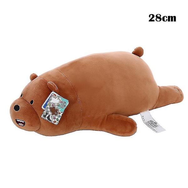 We Bare Bears -pehmolelu, Grizzly, Panda, Ice Bear, 11 tuumaa, 15 tuumaa, makuuasennossa 38 Cm Brown