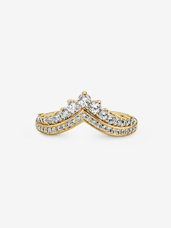 Pandora - P Timeless Wish Tiara -sormus - 14k kullattu Circumference: 52mm