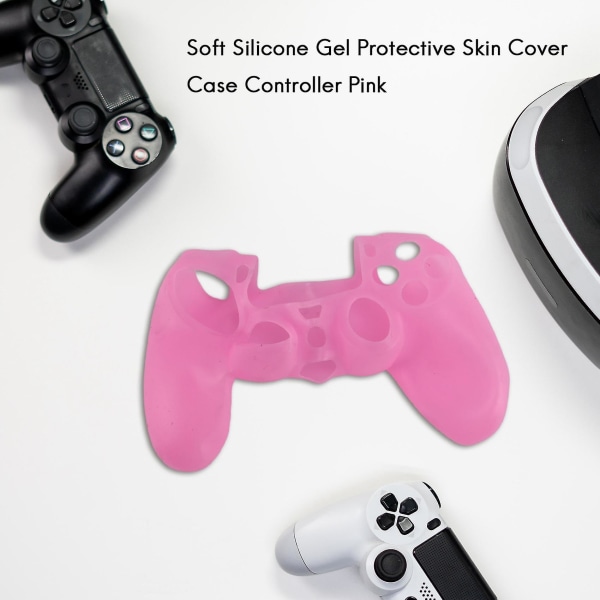 Blød Silikone Gel Beskyttende Hud Cover Case Til Controller Pink Hy