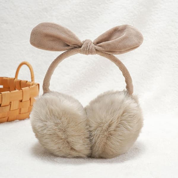 Love Bow-tie Design Öronmuffar Kaninöron Varm Vinter Öronmuffar khaki