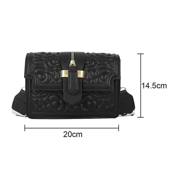 Moderigtige crossbody-tasker til kvinder - Klassiske firkantede klap-håndtasker black
