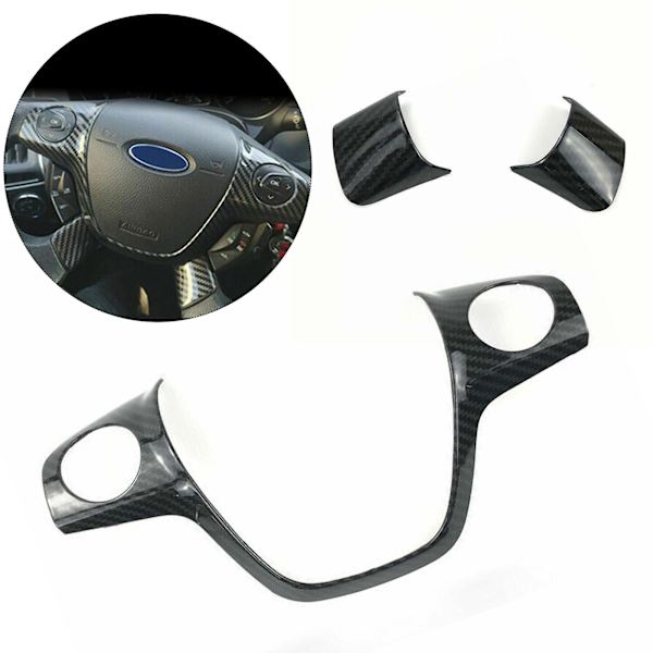 3-delt rattdeksel i karbonfiberfarge passer til Ford Focus Escape Kuga C-max