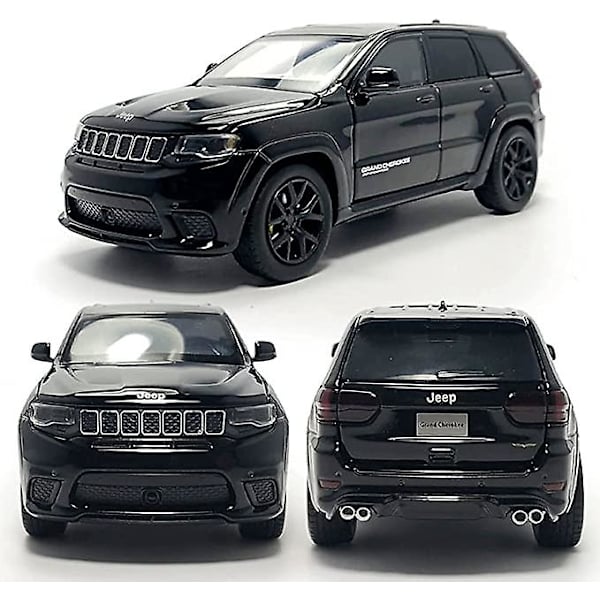 Grand Cherokee Trackhawk Lekebil Diecast Model Bil 1/32 Skala Suv Kjøretøy Metall Sink Legering Støping, Lys Lyd, 4 Dører Åpne, Gutter Leker Barn Bursdag