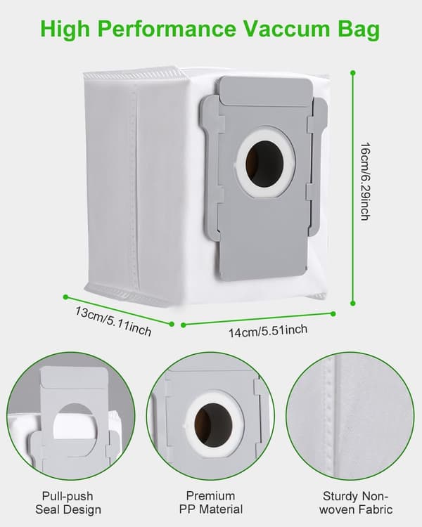 For SOBEAU 10 Støvsugerposer for iRobot Roomba i7, i7+, i3, i3+, i4, i4+, i6, i6+, j7, j7+, s9, s9+, E5 E6 E7,