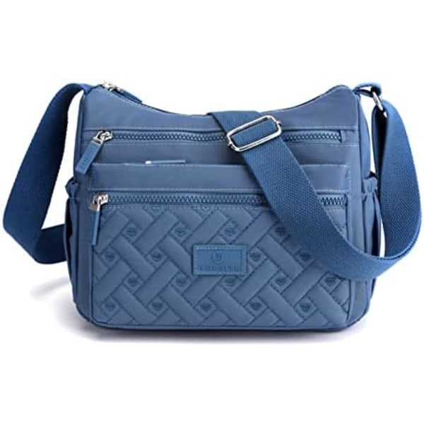 Naisten Crossbody laukku, Multi Pocket Crossbody Bag Olkalaukku Matkalaukku Käsilaukku (sininen)
