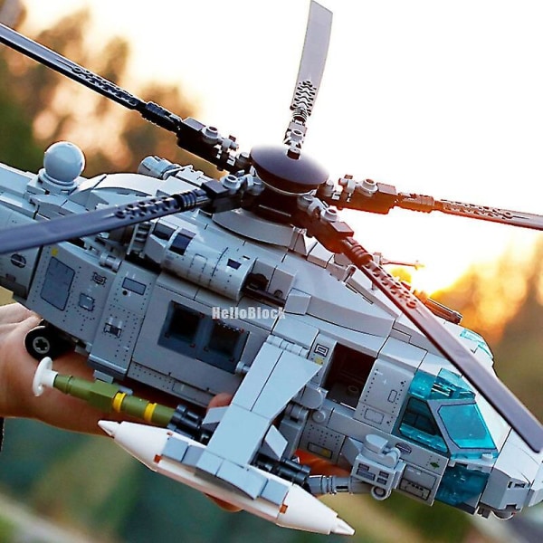 Sembo Block Helikoptrar Fighter Blocks Military City Z-20 Utility Flygplan Armé Pilot Figur Plan Byggstenar Barn Toymini J-15 Fighter No Box AH-1Z Viper