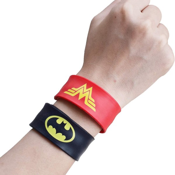 10 stk Superhelt Smekkebånd for Barn, Silikon Armbånd Marvel Avengers Smekke Armbånd Bånd Festpose Fyllstoffer for Bursdag