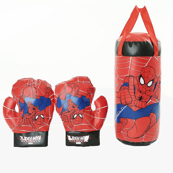 Børn Drenge Spiderman Boksetaske Handsker Boksesæt Legetøjsgave