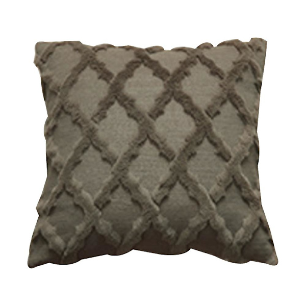 Dekorativa kuddfodral, mjuka plysch konstgjorda ull soffkuddfodral set, beige dark gray
