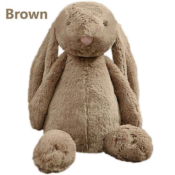Monen kokoinen pehmoeläin, pitkäkorvainen pupu, söpö sarjakuvapehmolelu, eläinnukke, lasten syntymäpäivälahja brown 30cm