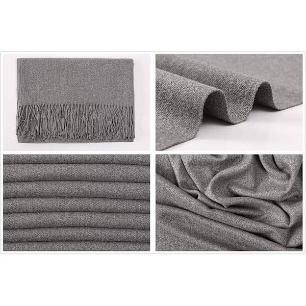 Skjerf, pashmina-sjal og omslag for kvinner, bryllupssjal for kvinner, vintergrå Grey