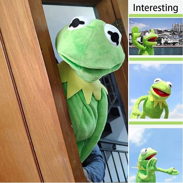 Kermit The Frog Puppet, Frog plysjhånddukke, søt tegneserie plysjdukke, plysj hånddukkeleke, kreative pedagogiske leketøysgaver for gutter