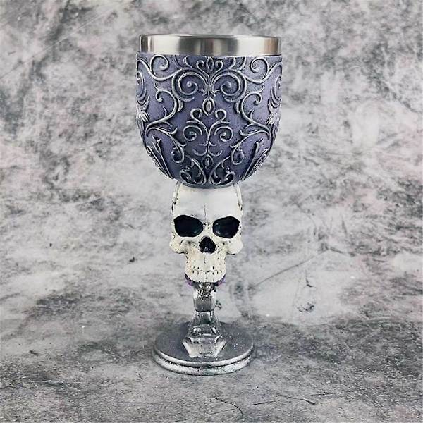 Middelalderlig 3D Preget Drager Beger Rustfritt Stål Harpiks Øl Vin Beger Nyhet Gotisk Kopp Kalk Home Bar Fest Tilbehør Skeleton