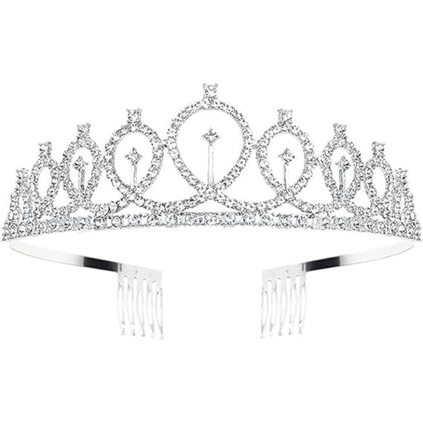 Bryllupstiara Brudes tiara Krystall Rhinestones Tiara Krone med Kam for Brudes Bryllupskrone med Kam