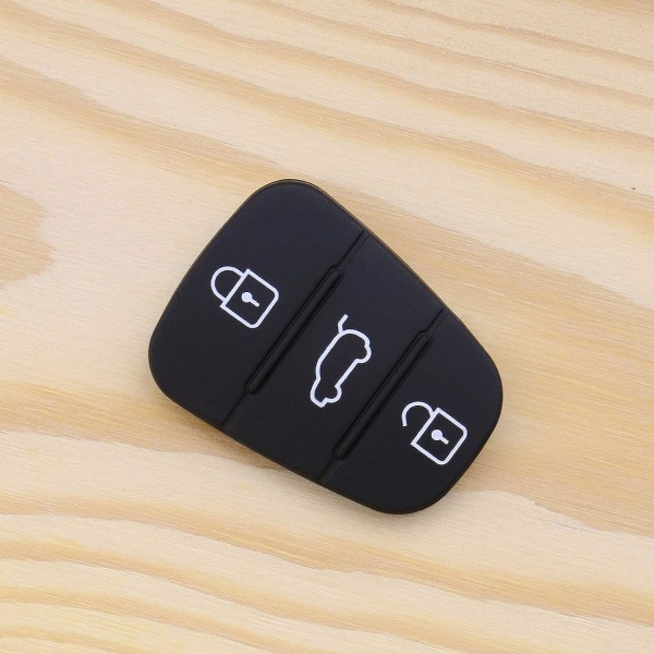 2 pakke 3-knappers autofjernkontroll nøkkelfob knappeputer Gummisvart innsatstastatur for bilnøkkelskall reservedel