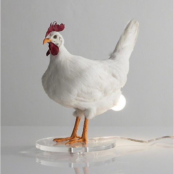 Taxidermy-kanalamppu, kananmunalamppu, 3d-kanan pöytälamppu Chicken tail