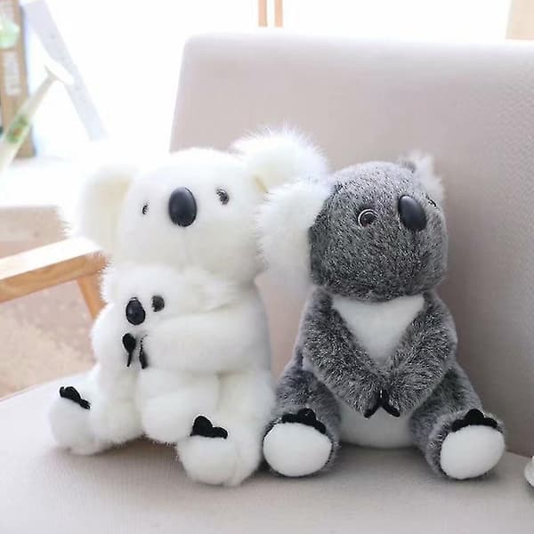 Plys Koala Bamse - Sød og Blød Simulation Koala Bamse Plyslegetøj til Børn M White 2pcs