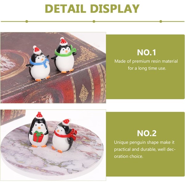 4 kpl jouluaiheisia miniatyyri koristeita setti mini hartsi pingviini figuureja keijupuutarhan koriste bonsain mikro maisema koriste joululahjaksi