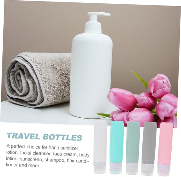 5 st bärbara toalettflaskor påfyllningsbara reseflaskor läckagesäkra för schampo lotion