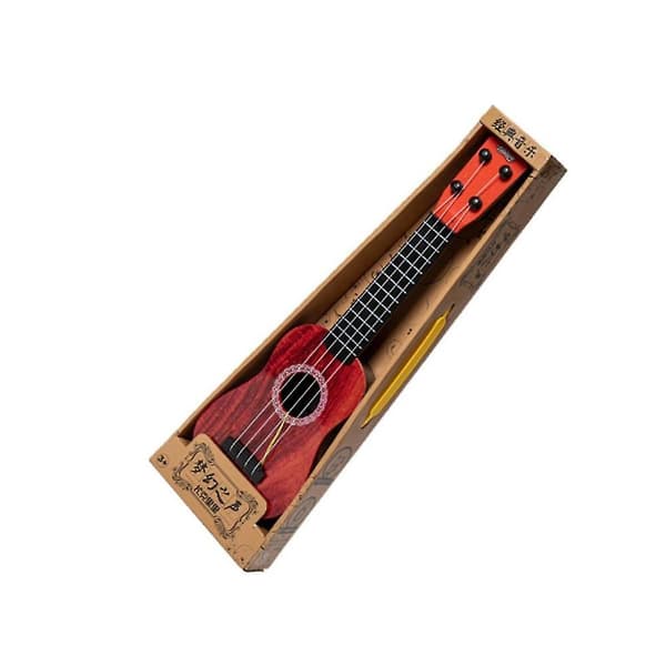 Gitarrleksak för barn, simulerad musikgitarr, miniatyr med fyra strängar, spelbar för tidig utveckling
