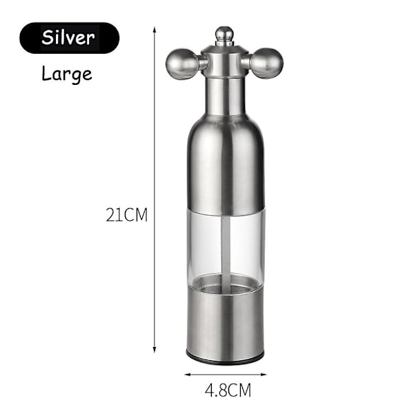 Mustapippurimylly Suola Pippurimylly Maustemylly Keittiön luovat vempaimet Pippuri- ja suolamylly Hionta 2024 HOTC5 Silver 21cm