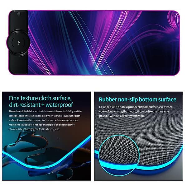 Polaoyi 10 lysmoduser 10w trådløs lading Rgb musematte datamaskin fargerik