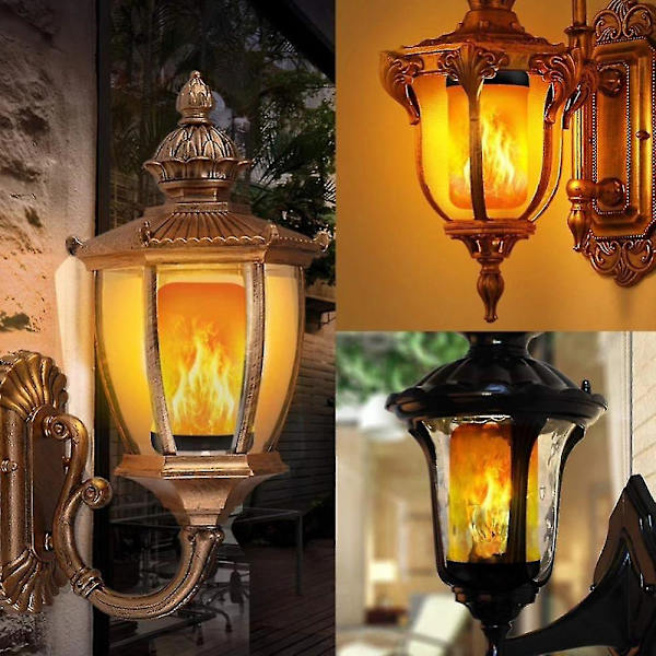 B22 E27 LED-flamlampa 4 lägen fest LED-flammeffekt ljus simulering eldlampor