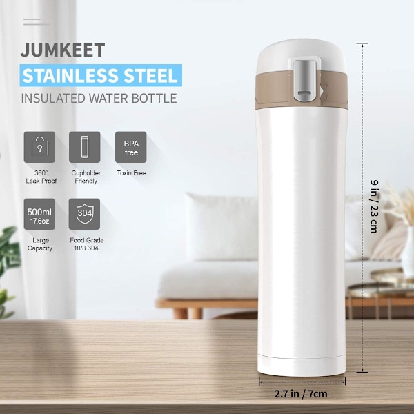 Dobbelt Væg Vakuum Kop Flask Termo, Rustfrit Stål Isoleret Vandflaske | Flask til Varme og Kolde Drikke Kop Rejse Kaffe Kops Vandflaske