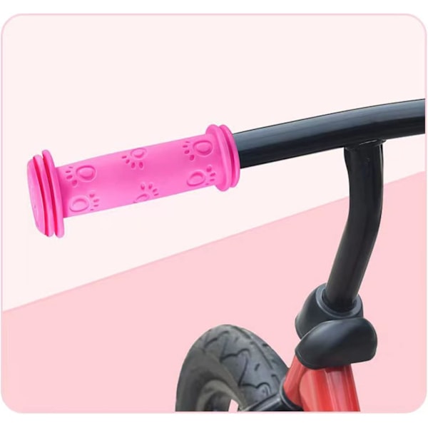 2 par sykkelstyrehåndtak Scooterhåndtak Sklisikre gummipaddesvampgrep for BMX/MTB/gutter og jenter barnescootere (rosa)