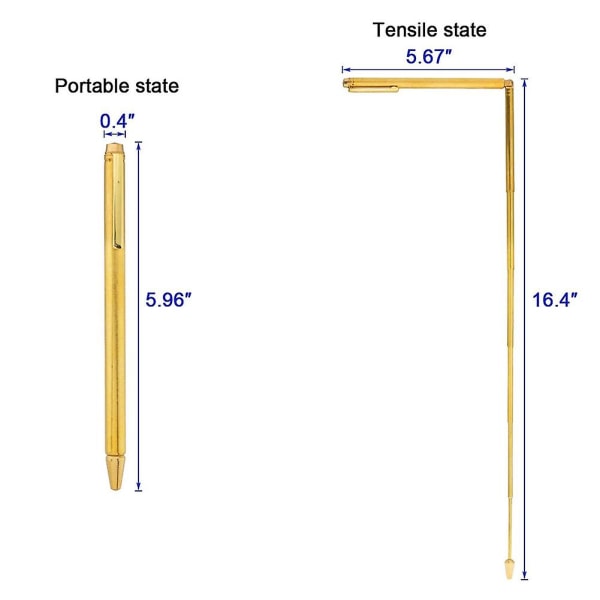 2 st Dowsing Rods, Retractable Divining Rods, Bärbar Penna Form L Rods, För Verktyg, Divining Vatten Etc.