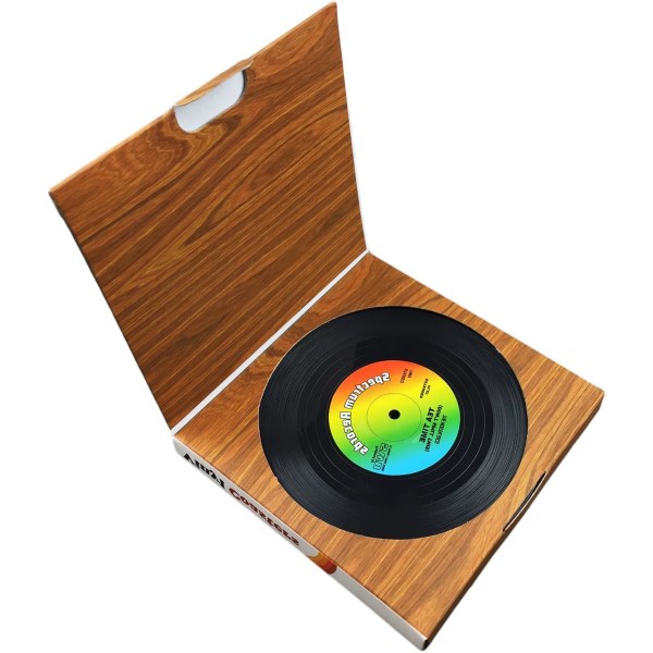 6st Retro Vinyl Cup Mat LP Record Style Underlägg Halkfri isolerad kaffe Drycksmatta