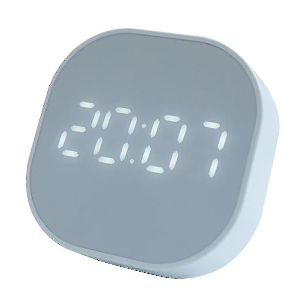 Kvadratisk liten väckarklocka Luminous Mute LED Multifunktionell digital klocka Ljus Light blue
