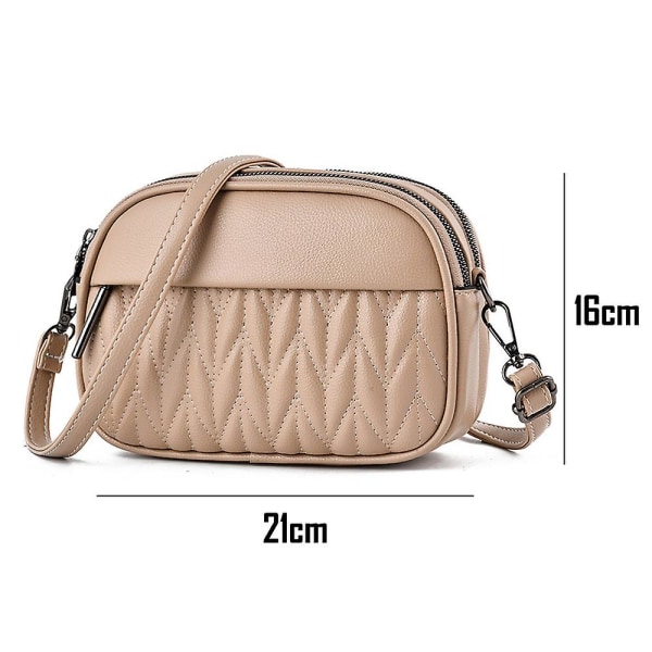 All-match Messenger Bag Enkel Mjuk Läder Liten Väska Koreansk Mjuk Läder Mobiltelefon Väska khaki