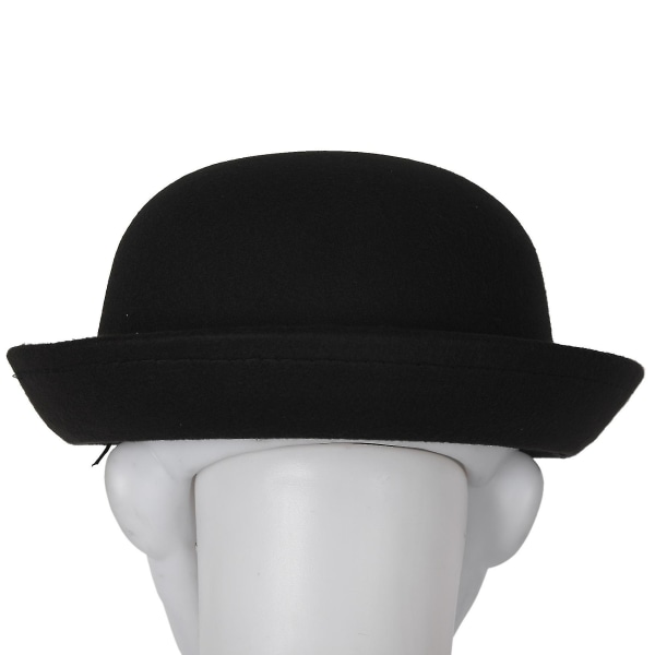 1 stk Melon Bowler Hat Bowler Hat Bowler Hat Filt Hat Chaplin Hat Ride Hat (sort)