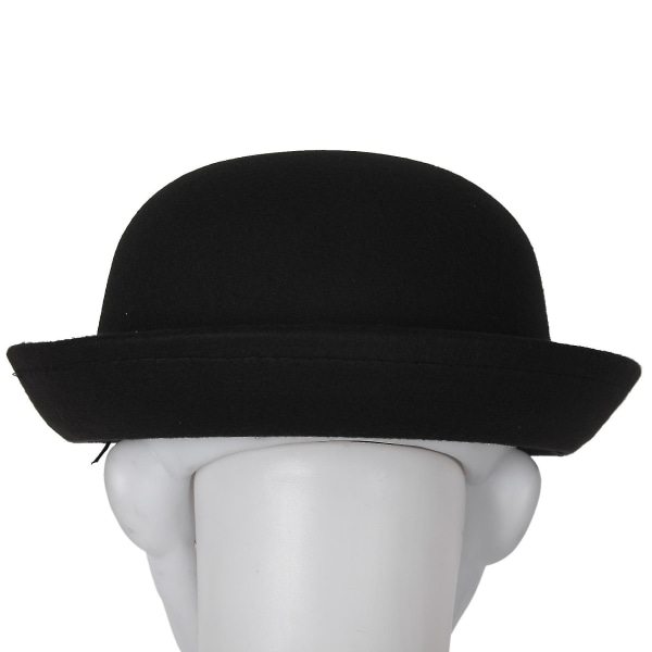 1 stk Melon Bowler Hat Bowler Hat Bowler Hat Filt Hat Chaplin Hat Ride Hat (svart)