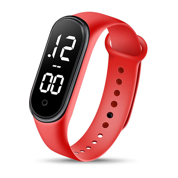 Elektronisk ur Børn LED Digital Sportsur Fashionable Nøjagtig Tidsregistrering Klar Læsning Ur Red