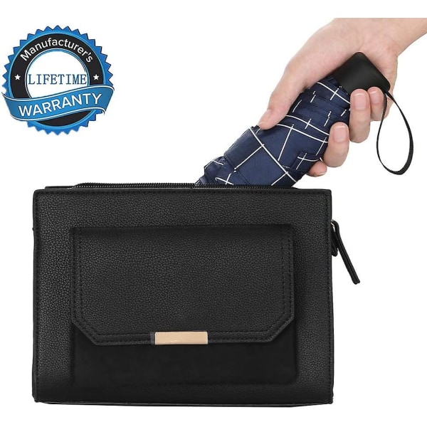 Reise mini paraply, lett liten kompakt sett lomme med beskyttelsesdeksel