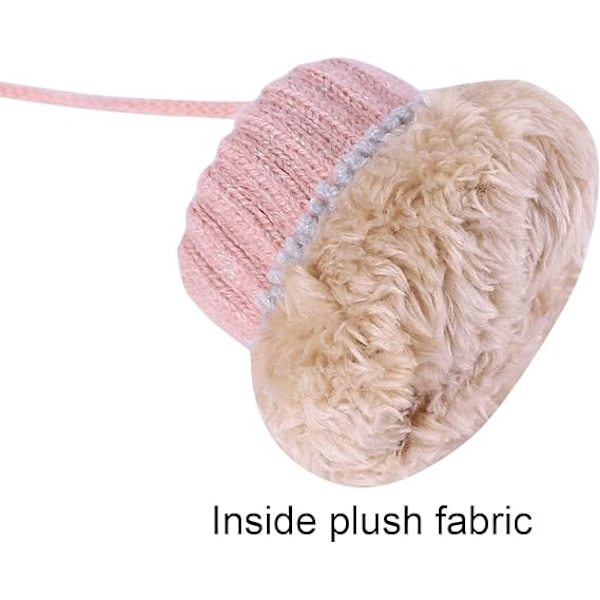 Toddler Baby Söt Stickad Vantar med Snöre Varma Vantar Flickor Hängande Hals Full Finger Vantar Tjockare Varma Kashmirfoder Vantar Vinterhandskar