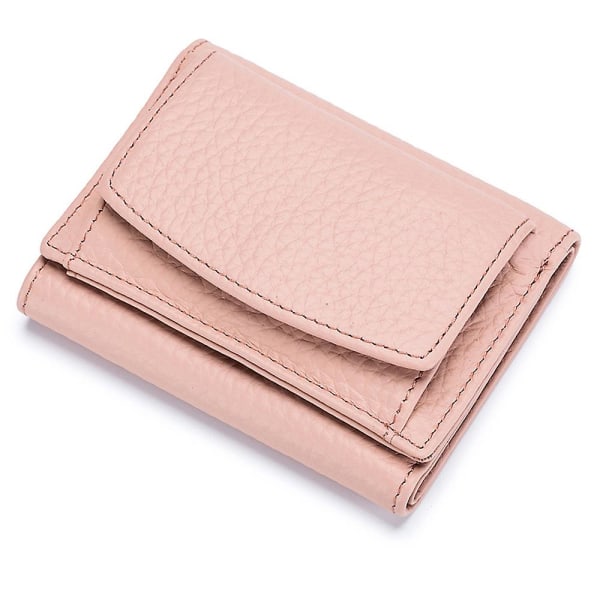 Liten läderplånbok, Rfid-myntväska Light pink