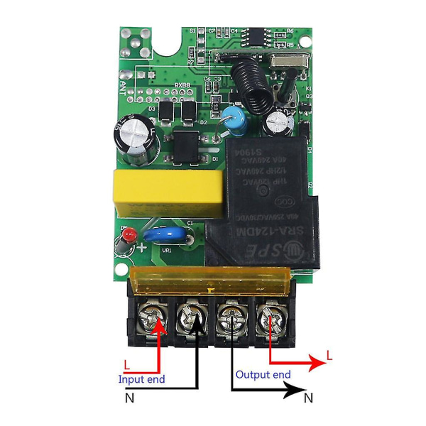 315mhz 433mhz +220v 380v 30a Relæ Trådløs Fjernbetjening Afbryder Modtager Med Led Lys 2000m Sender